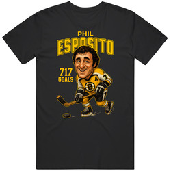 Phil Esposito 717 Goals Sports Caricature T Shirt 40340577