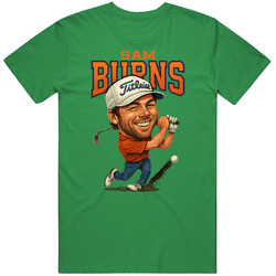 Sam Burns Caricature Golf T Shirt 40340585
