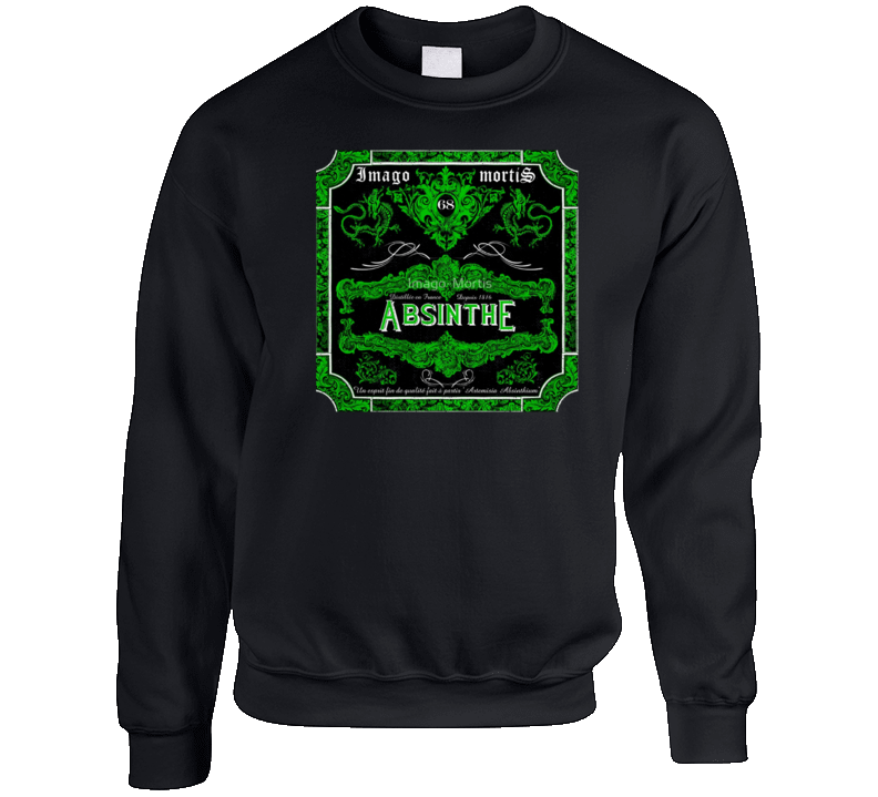 Imago Mortis Absinthe Vintage Bottle Label Crewneck Sweatshirt