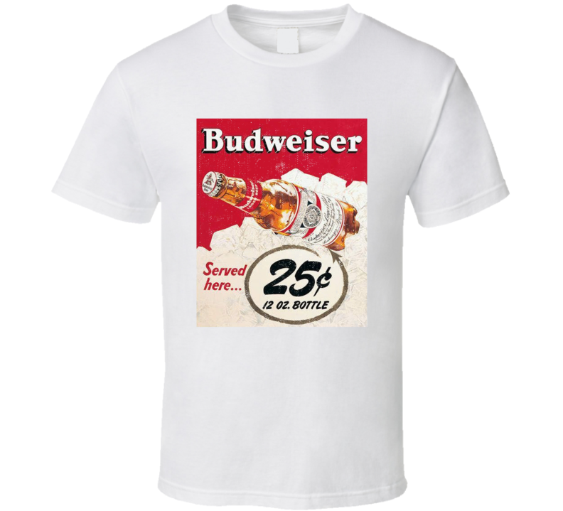 Budweiser Beer Vintage Distressed Advertisement Poster Vneck T Shirt