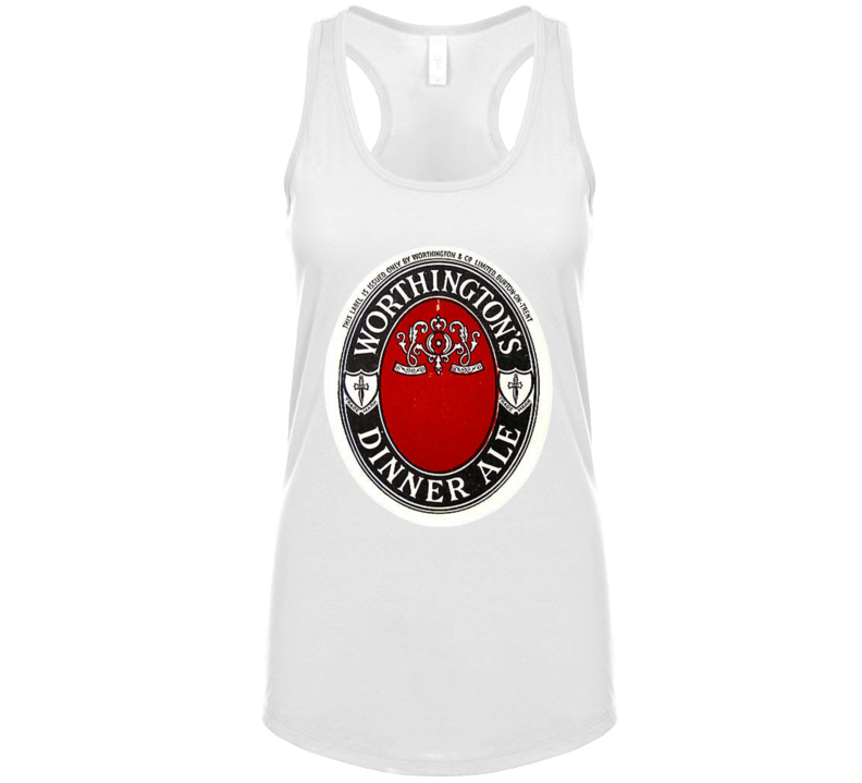 Worthingtons Dinner Ale England Vintage Beer Bottle Label Ladies Tanktop