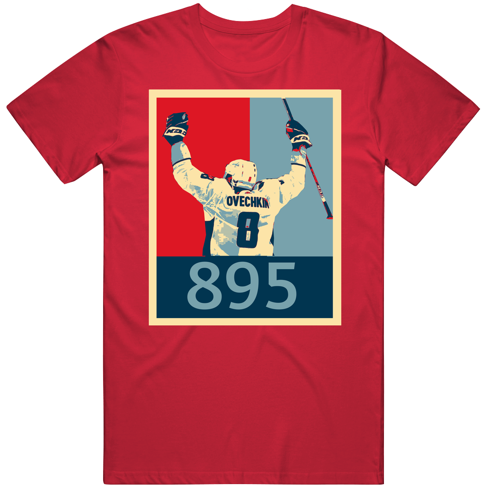 Alexander Ovechkin 895 Goals Record Hockey T Shirt