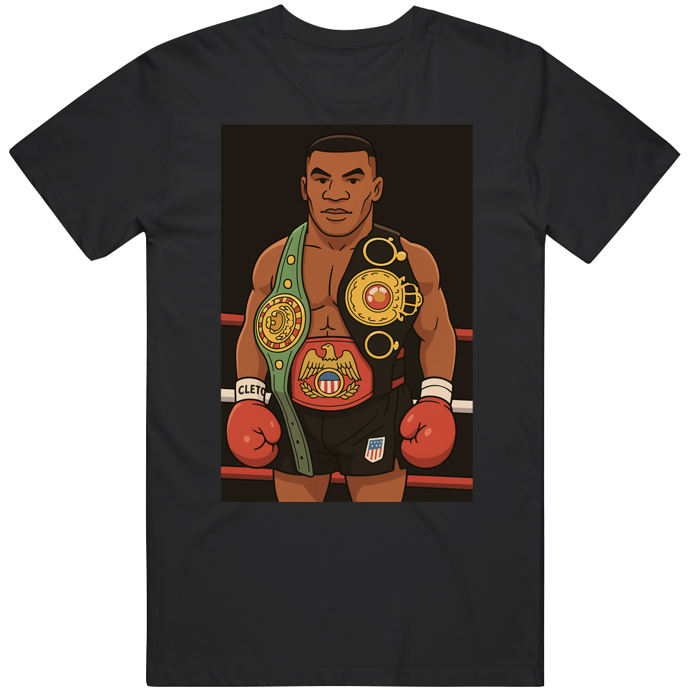 Mike Tyson Boxing Champion Belts Cartoon T Shirt