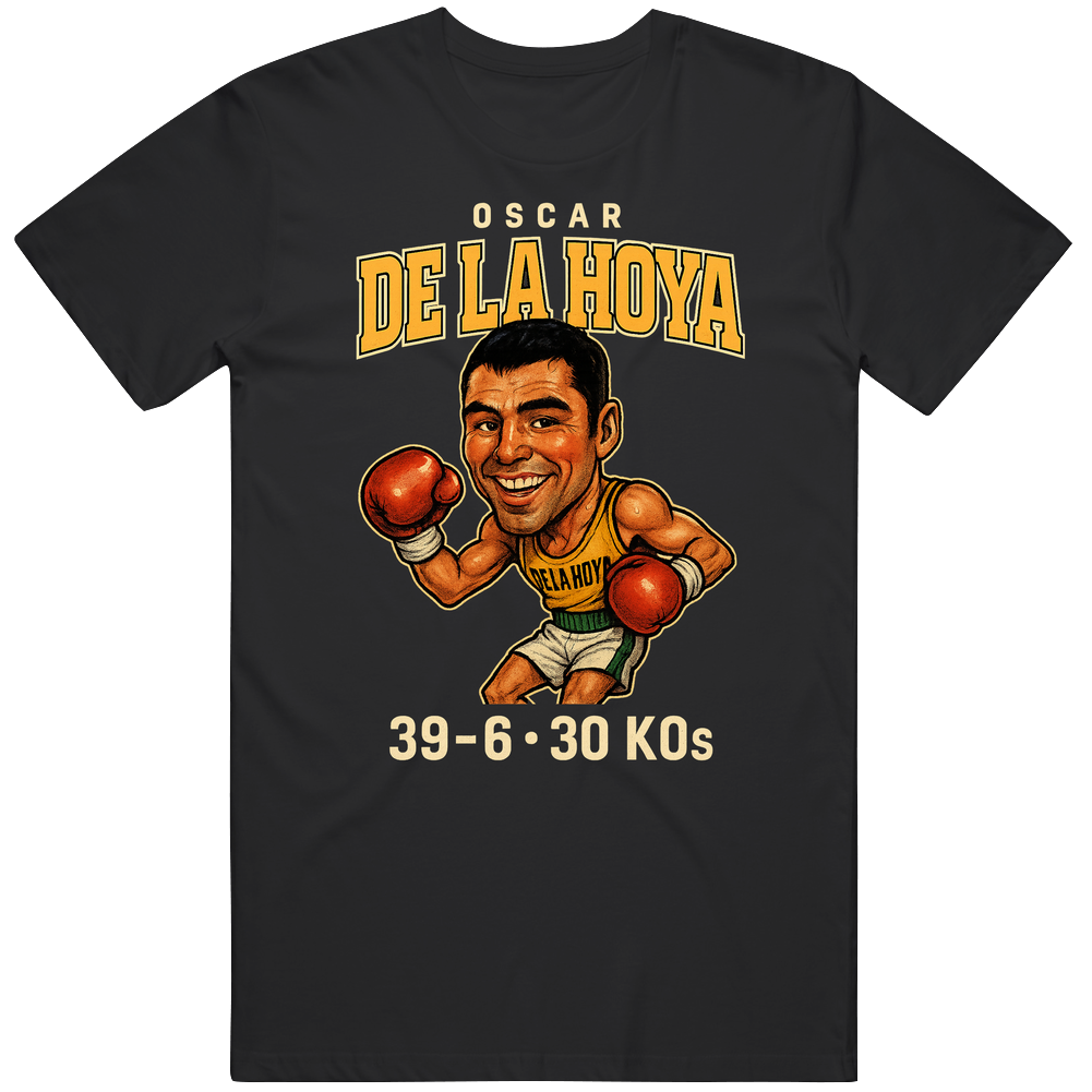 Oscar De La Hoya Caricature Boxing Record T Shirt