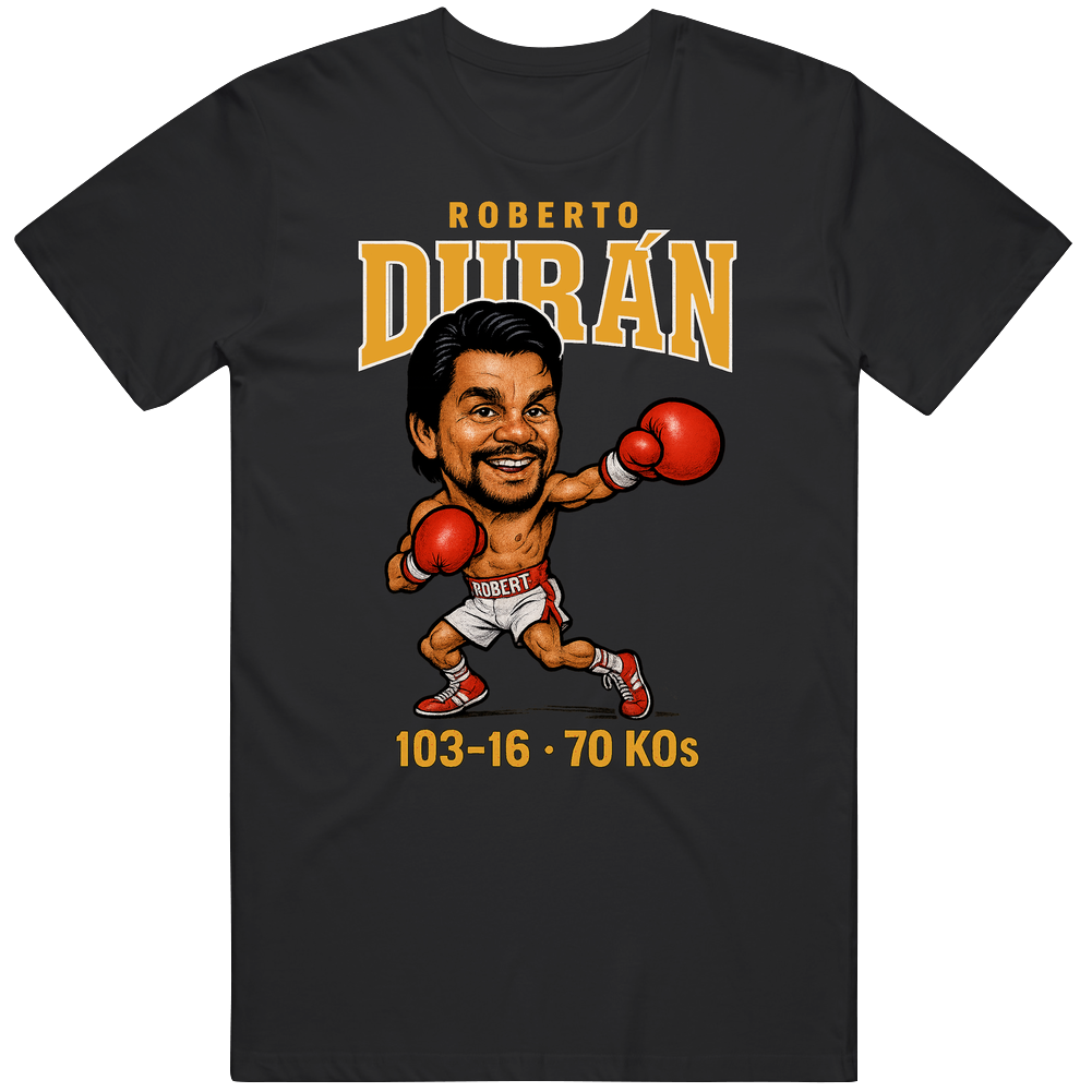 Roberto Duran Caricature Boxing Record T Shirt