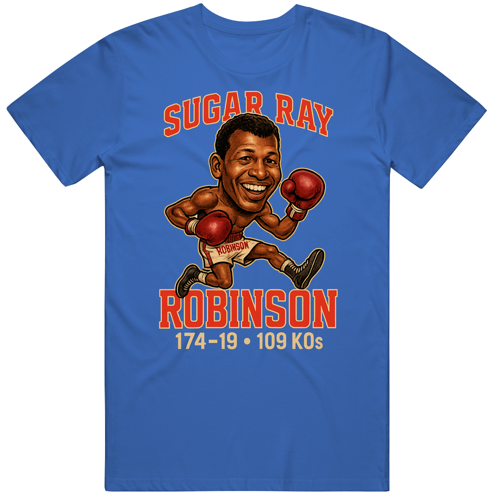 Sugar Ray Robinson Caricature Boxing Record T Shirt