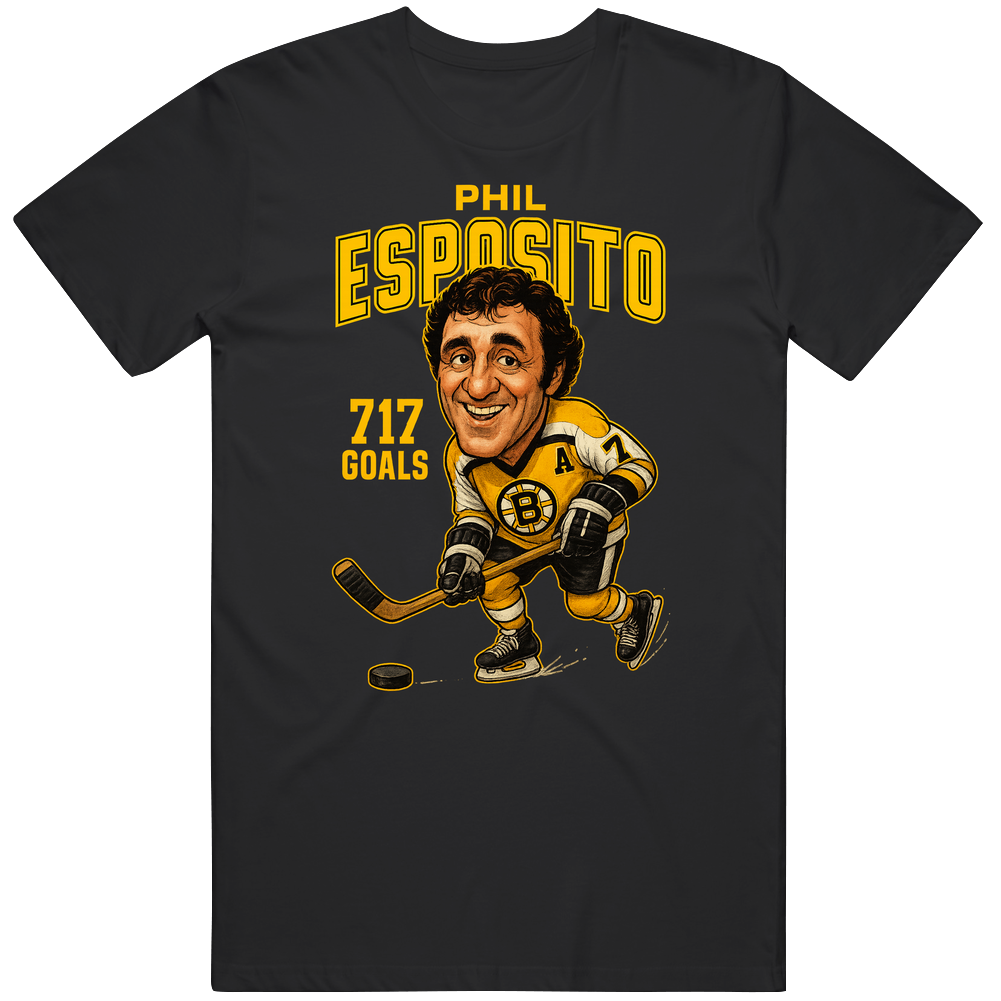 Phil Esposito 717 Goals Sports Caricature T Shirt