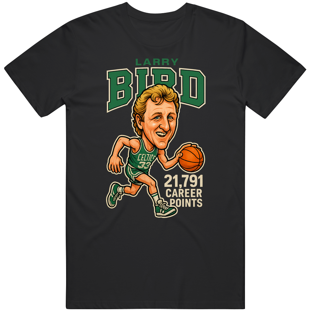 Larry Bird Basketball Caricature T Shirt