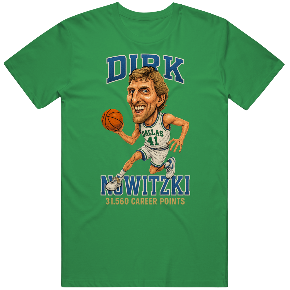 Dirk Nowitzki Basketball Caricature T Shirt