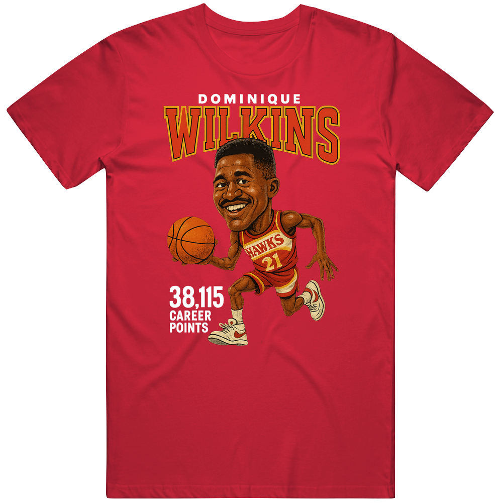 Dominique Wilkins Basketball Caricature T Shirt