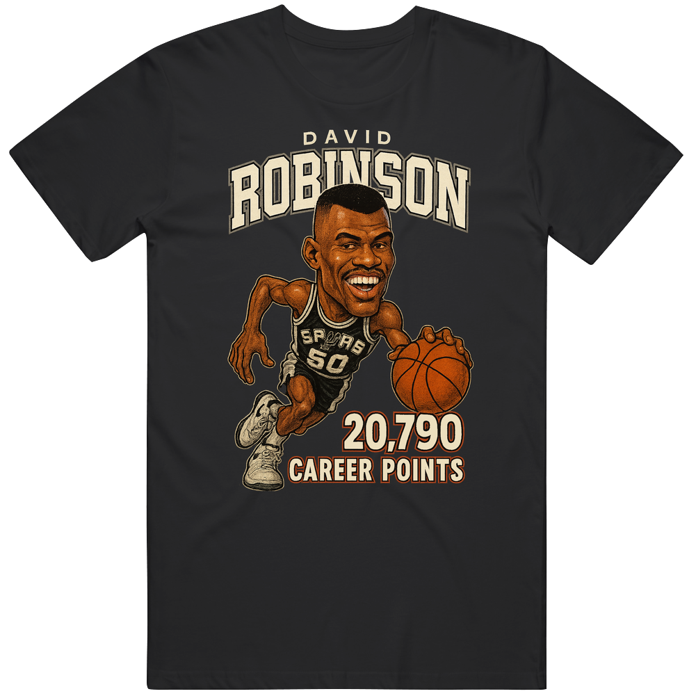 David Robinson Basketball Caricature T Shirt