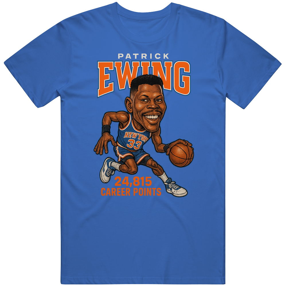 Patrick Ewing Basketball Caricature T Shirt