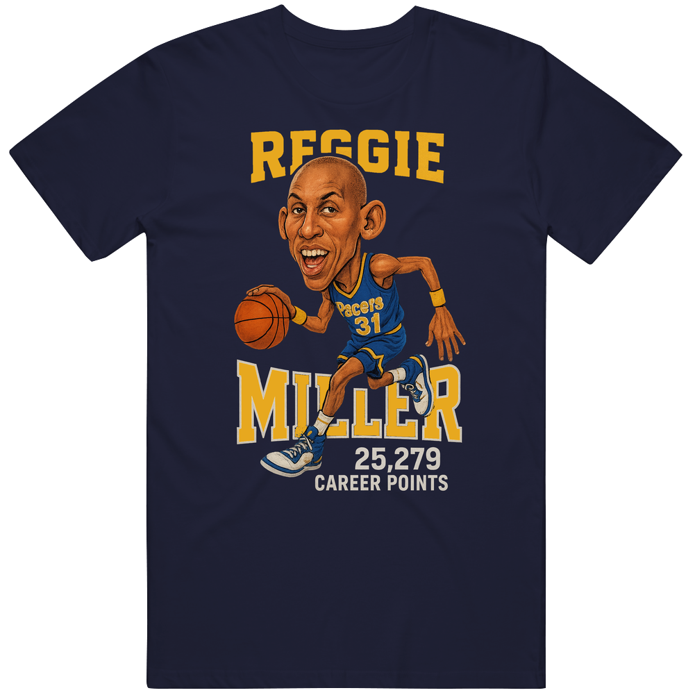 Reggie Miller Basketball Caricature T Shirt