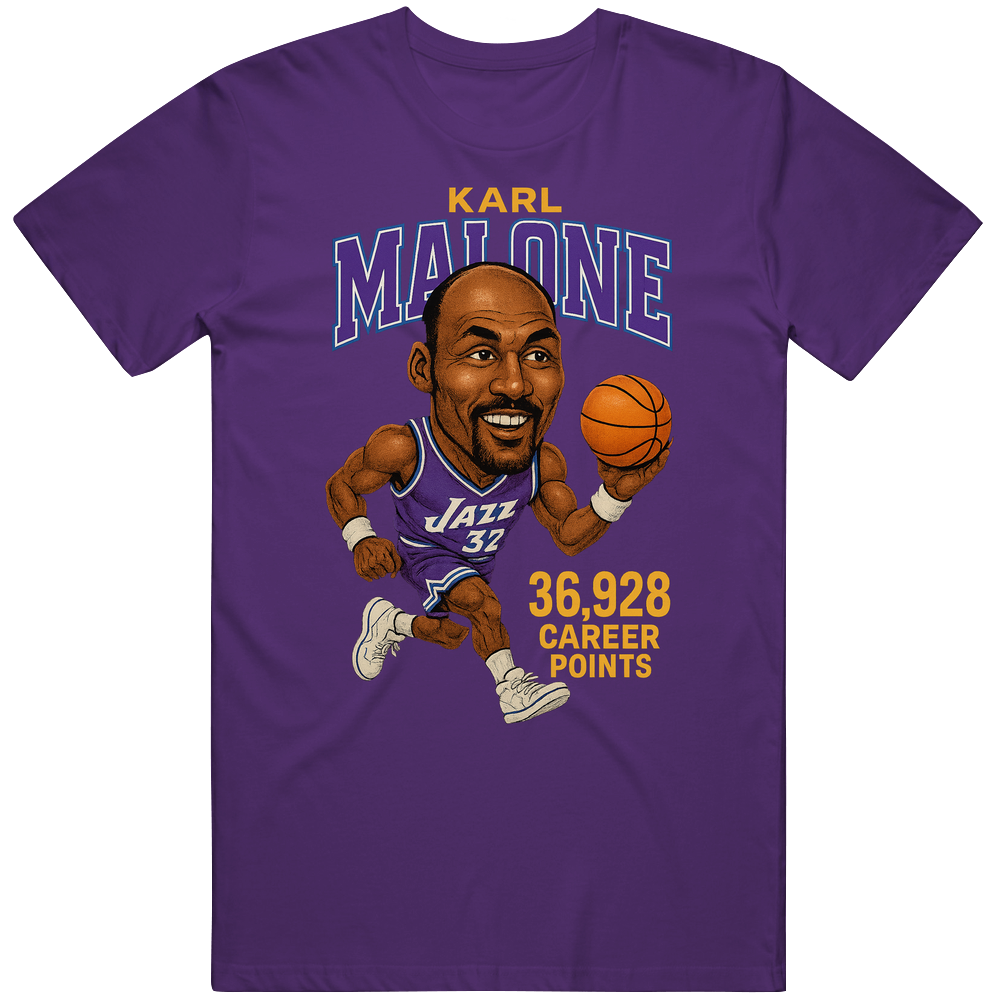 Karl Malone Basketball Caricature T Shirt