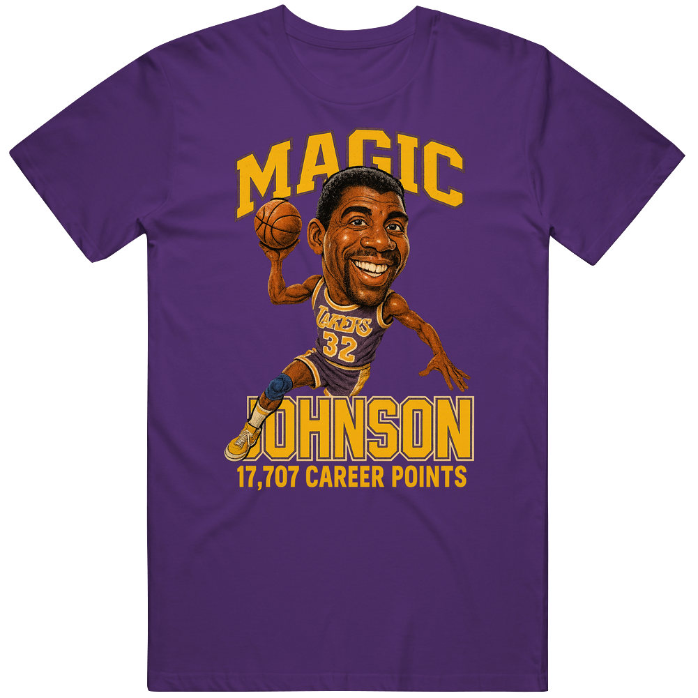 Magic Johnson Basketball Caricature T Shirt