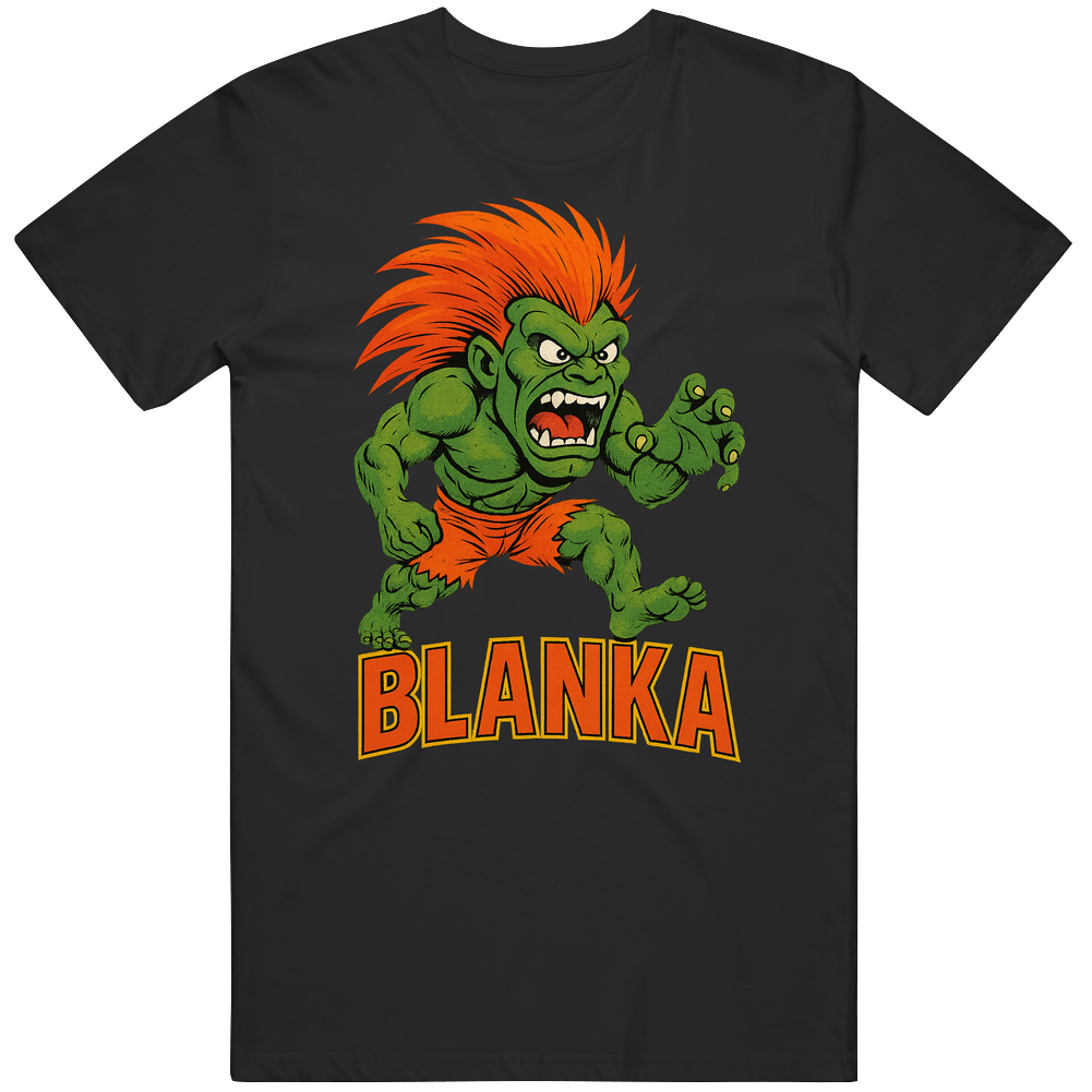 Blanka Street Fight Video Game Caricature T Shirt