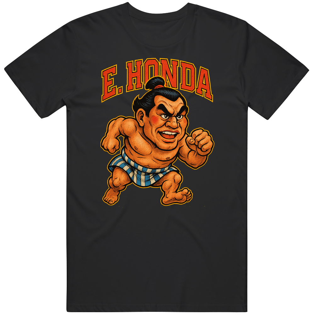 E Honda Street Fighter Video Game Caricature T Shirt