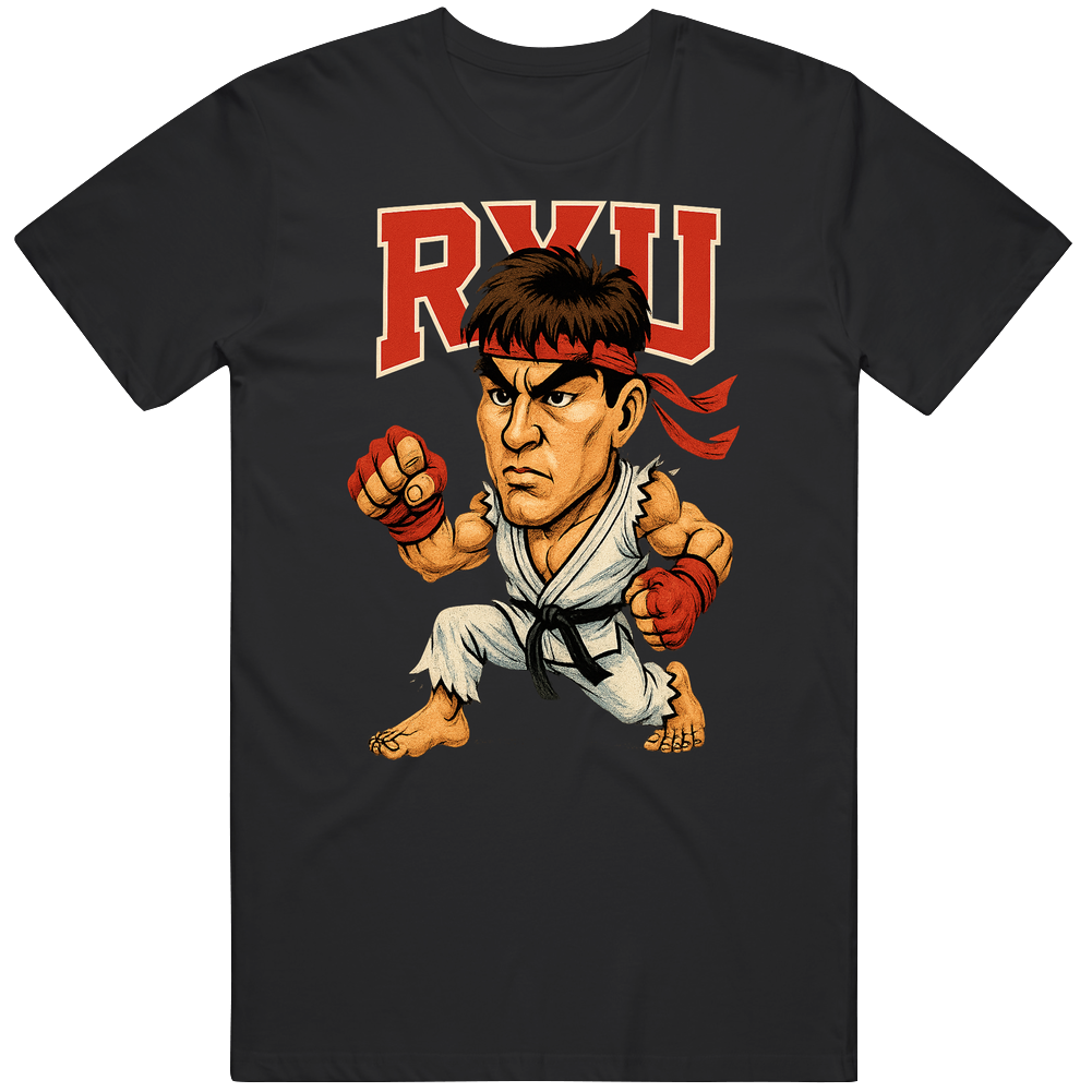 Ryu Street Fighter Video Game Caricature T Shirt