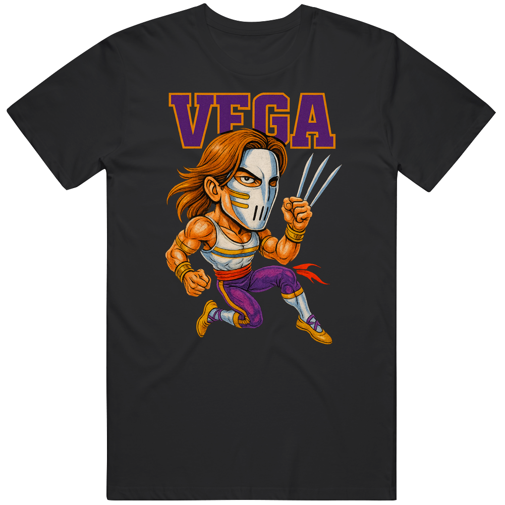 Vega Street Fighter Video Game Caricature T Shirt