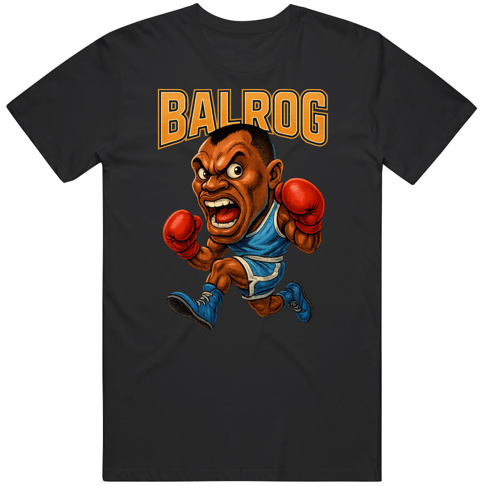 Balrog Street Fighter Video Game Caricature T Shirt