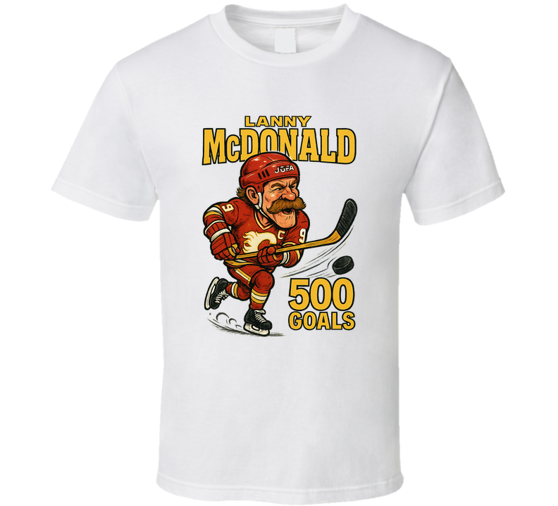 Lanny Mcdonald 500 Goals Sports Caricature T Shirt
