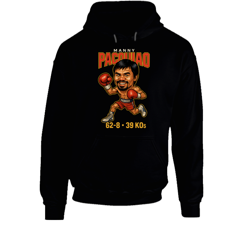 Manny Pacquiao Caricature Boxing Record Hoodie