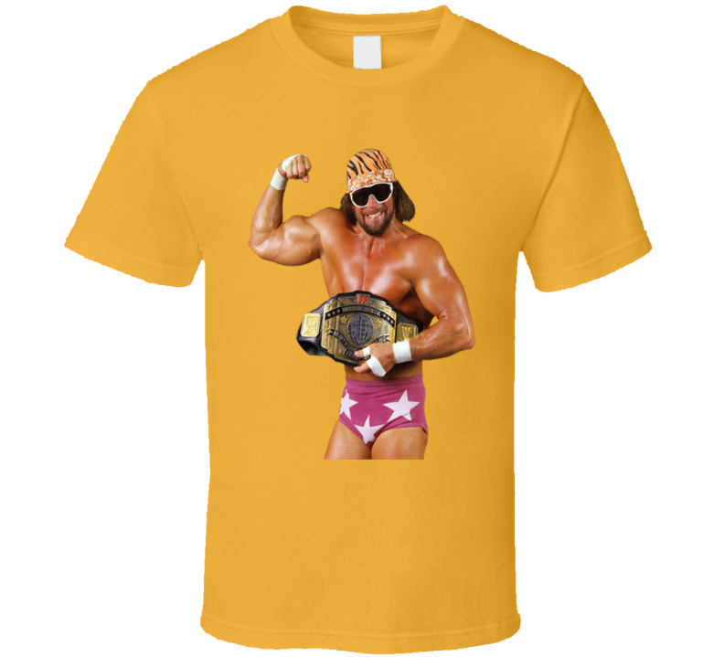 Macho Man Randy Savage Champion Belt Wrestling Retro Fan T Shirt