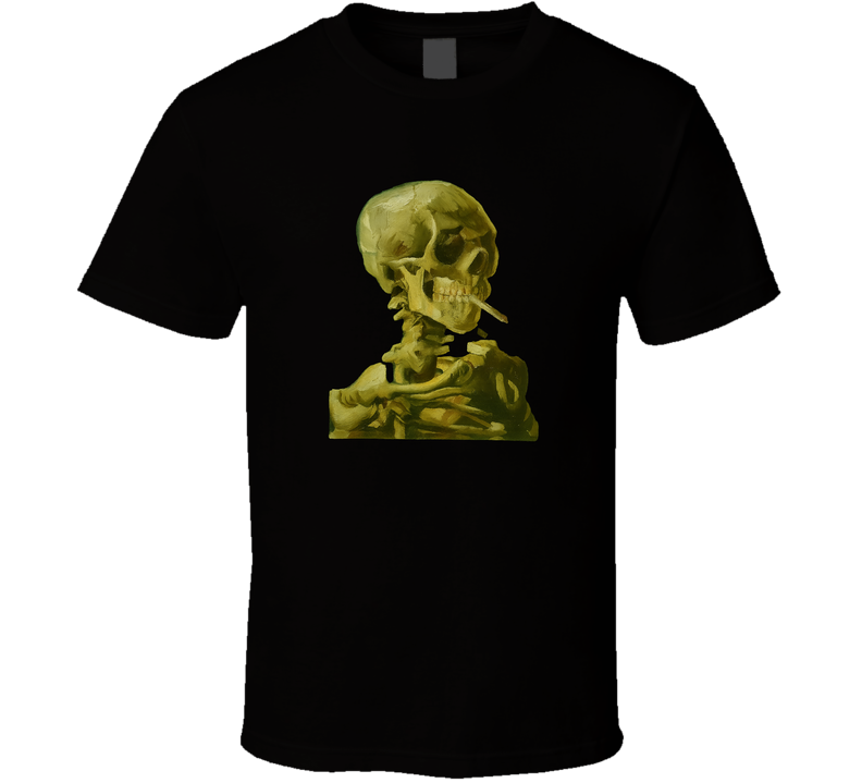 Smoking Skeleton Halloween Fan T Shirt