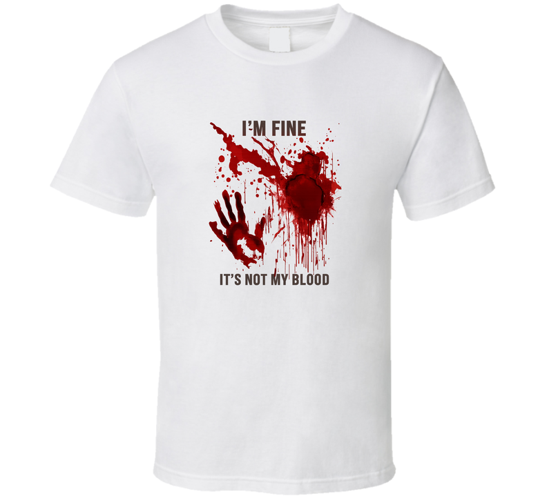 I'm Ok It S Not My Blood Scary Halloween Costume Fan T Shirt