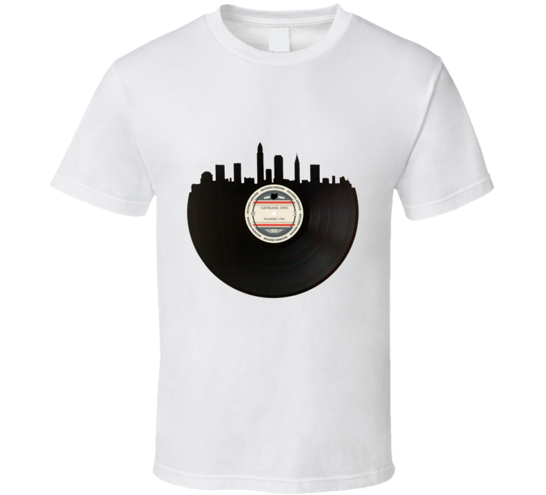 Cleveland Ohio Custom T Shirt Skyline Record Cleveland Ohio Custom T Shirt Skyline Record