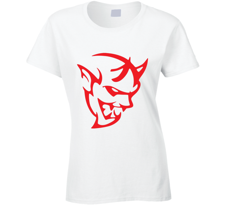 Dodge Demon Logo Super Car 1000 Horse Power Fastest Production Car On Market American Muscle Red Ladies T Shirt