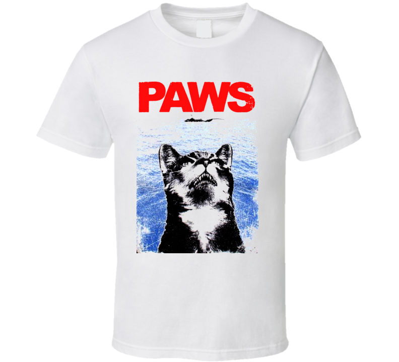 Jaws Paws Funny Shark Attack Movie T Shirt