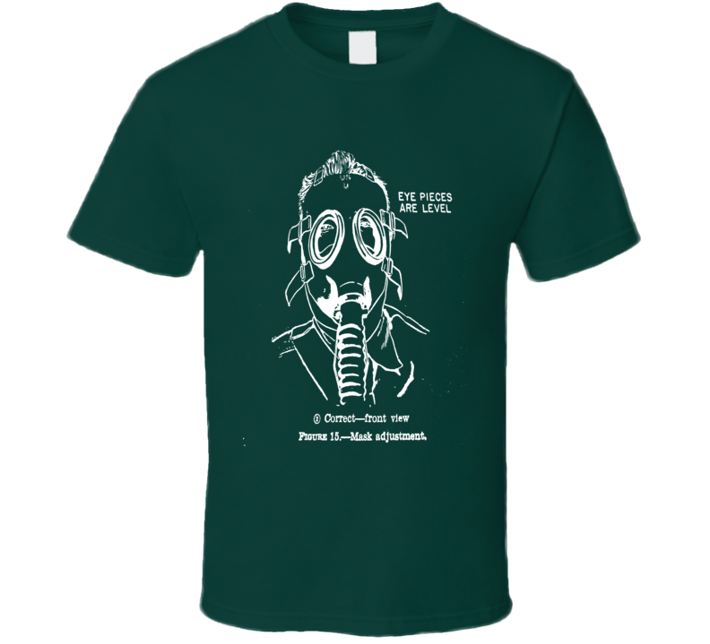 Gas Mask T-Shirt Retro Fitting Instruction Style War Shirts Protest 