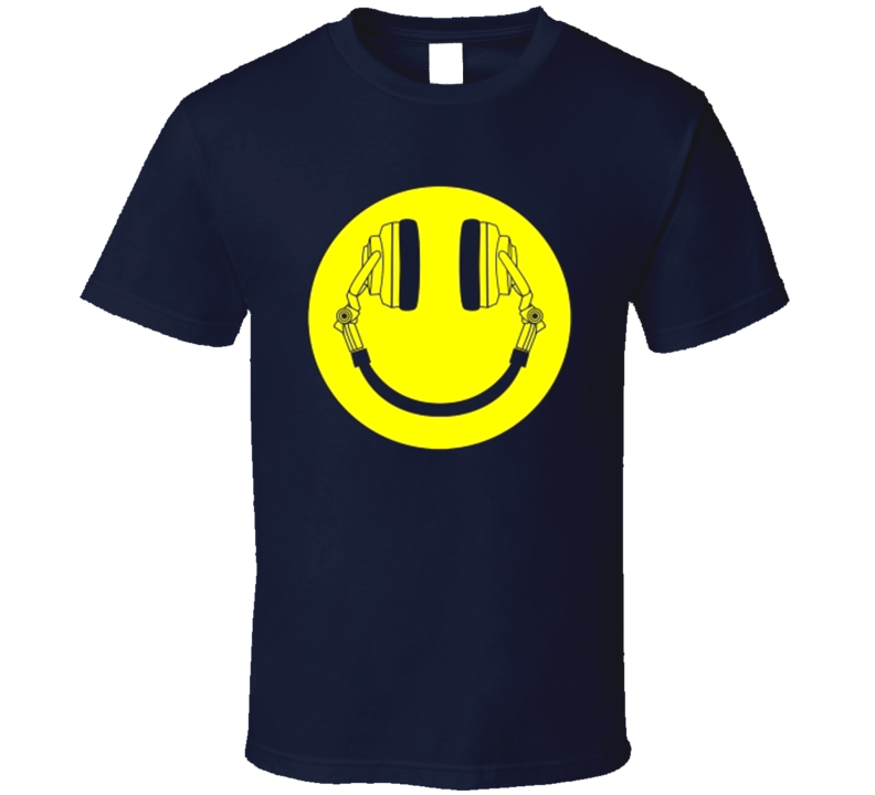 Headphone Smiley Face t-shirt DJ club wear Hip Hop Rave wear 