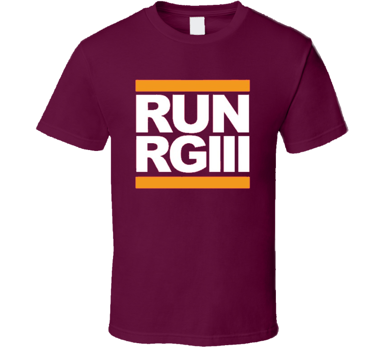 Run RG3 t-shirt Funny Run DMC parody football t-shirt red skins