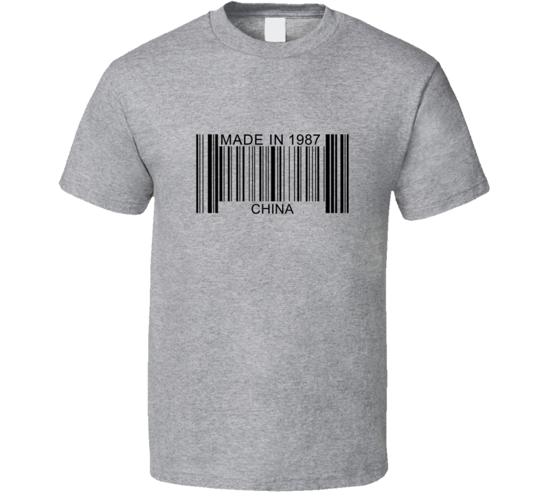 Made In 1987 In China Barcode Cool Country T Shirt