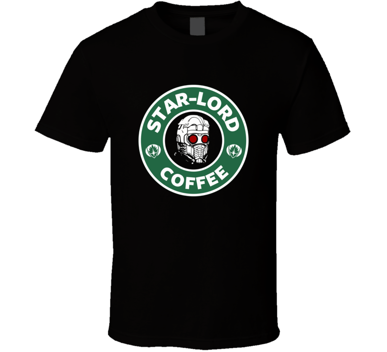 Star Lord Coffee Guardians of the Galaxy funny mash up logo t-shirt