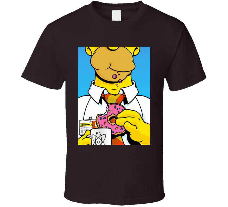 The Simpsons Homer Eating Donut TV Cartoon Series Fan T-Shirt The Simpsons Homer Eating Donut TV Cartoon Series Fan T-Shirt