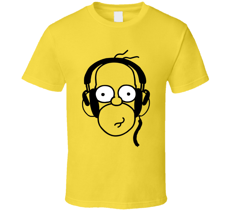 Homer Simpson With Headphones The Simpsons Fan T-Shirt Homer Simpson With Headphones The Simpsons Fan T-Shirt