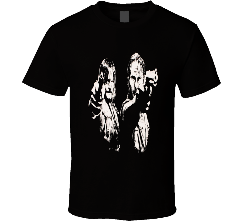 Rick and Daryl Pointing Gun Walking Dead TV Zombie Show T-Shirt Rick and Daryl Pointing Gun Walking Dead TV Zombie Show T-Shirt