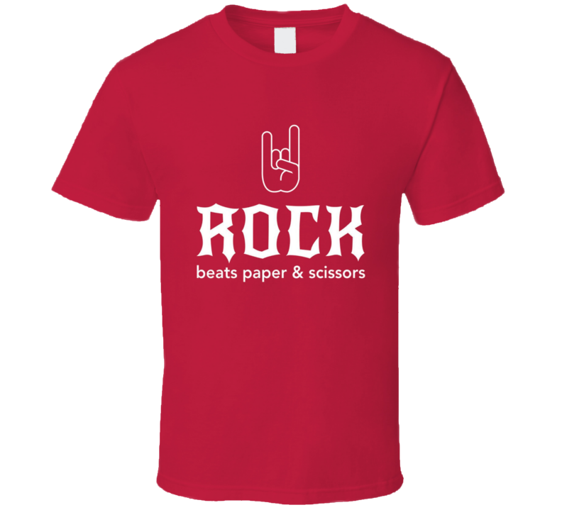 Rock Beats Paper and scissors t-shirt Rock and Roll hand sign COOL concert shirts 