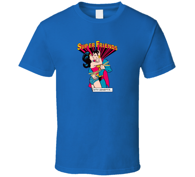 Super Friends with Benefits t-shirt Superman Wonder Woman spoof shirt 