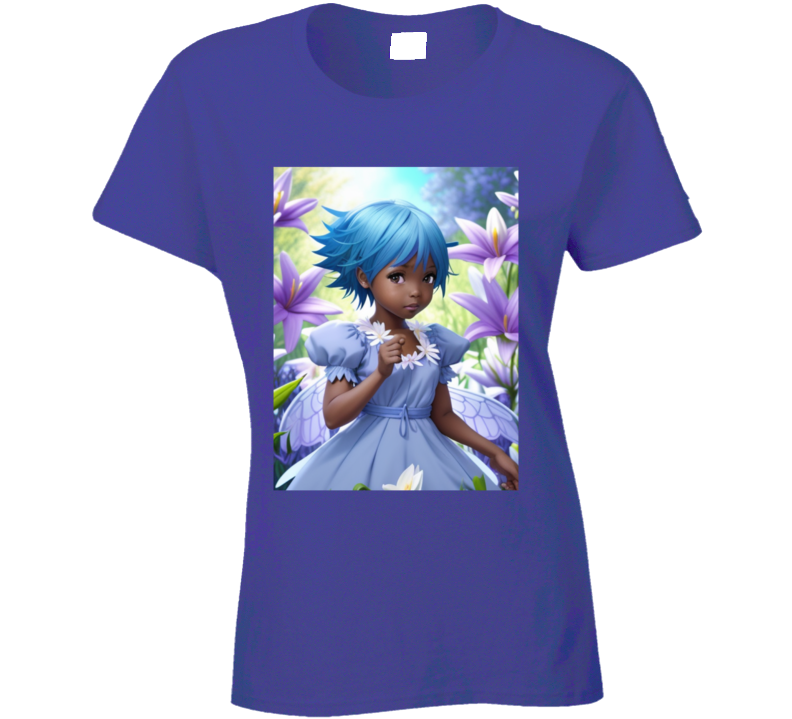 Angel And Purple Lilies Ladies T Shirt Angel And Purple Lilies Ladies T Shirt