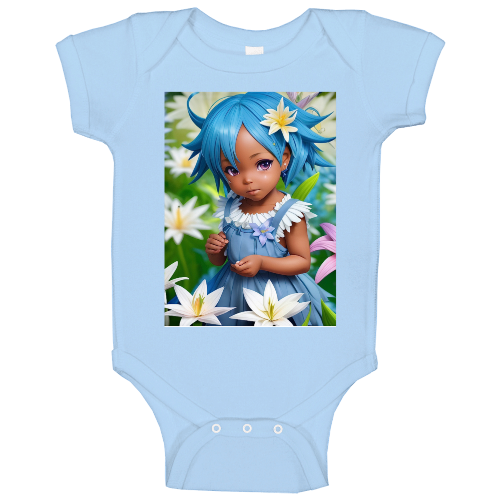 Angel In Blue Lilies Baby One Piece Angel In Blue Lilies Baby One Piece
