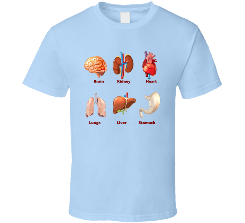 Brain Kidney Heart Lungs Liver Stomach Organs T Shirt Brain Kidney Heart Lungs Liver Stomach Organs T Shirt