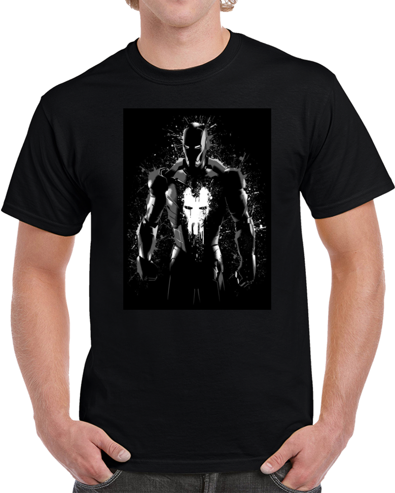 Iron Man Punisher Splatter  T Shirt