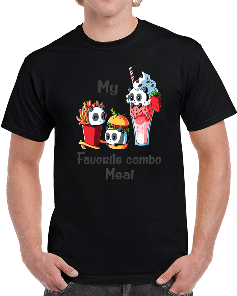 My Favorite Combo Meal Panda Fries Hamburger Milkshake T Shirt