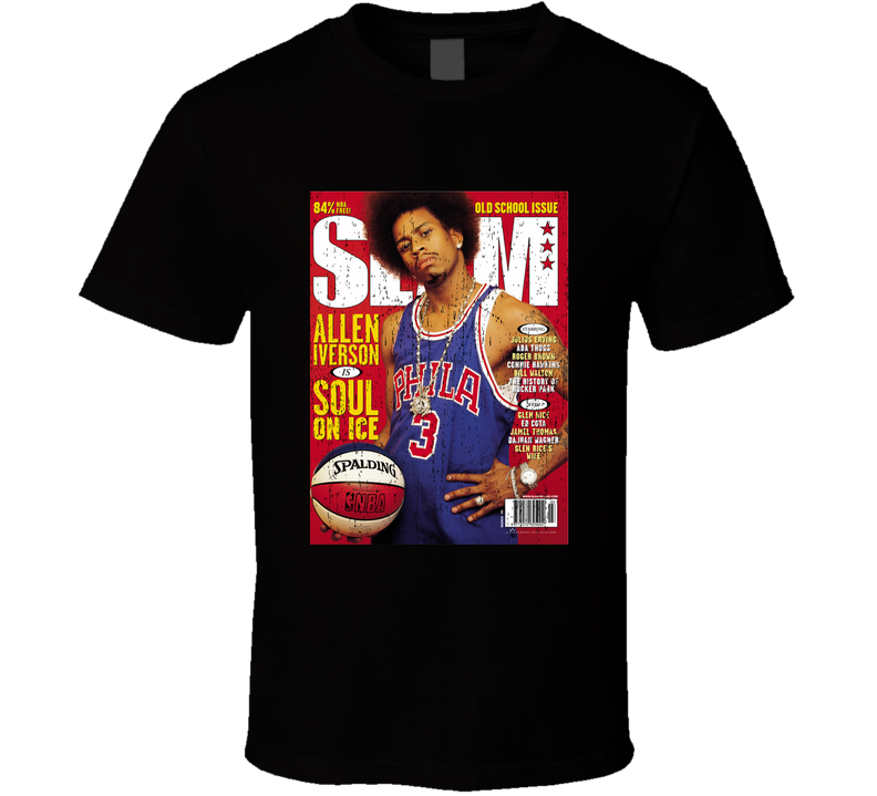 Slam Magazine Issue 32 Allen Iverson Popular Basketball Magazine Grunge Look Cool T Shirt Slam Magazine Issue 32 Allen Iverson Popular Basketball Magazine Grunge Look Cool T Shirt