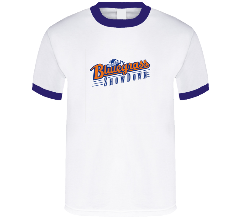 Bluegrass Music Showdown Vintage Blue Ringer T Shirt Bluegrass Music Showdown Vintage Blue Ringer T Shirt