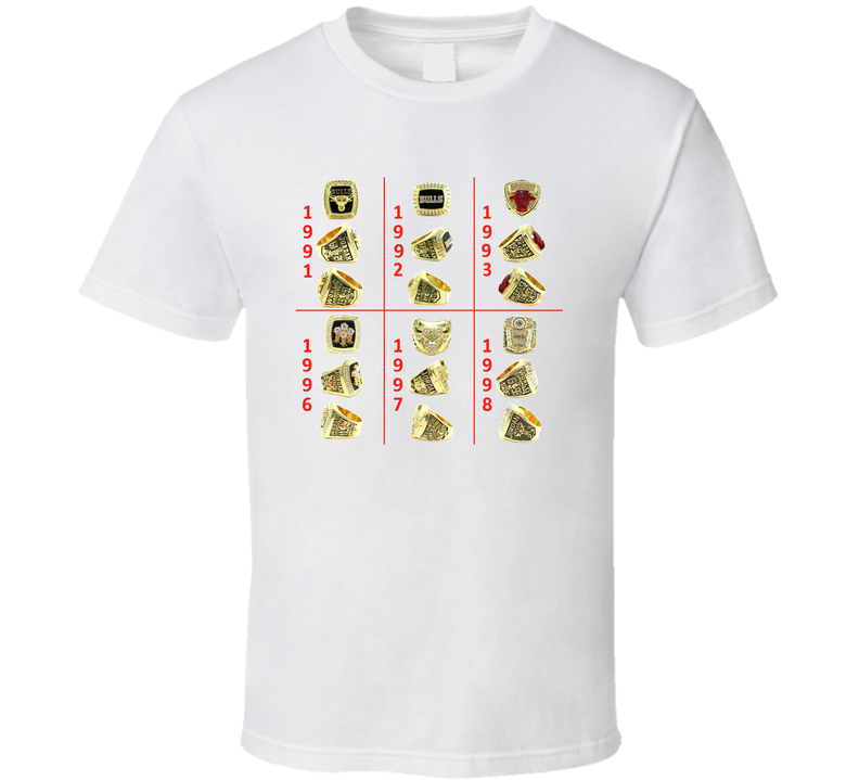 Michael Jordan's 6 Championship Rings Basketball Fan T Shirt Michael Jordan's 6 Championship Rings Basketball Fan T Shirt